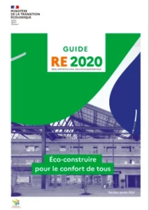 Page de couverture du guide RE2020 par le ministère de la transition écologique