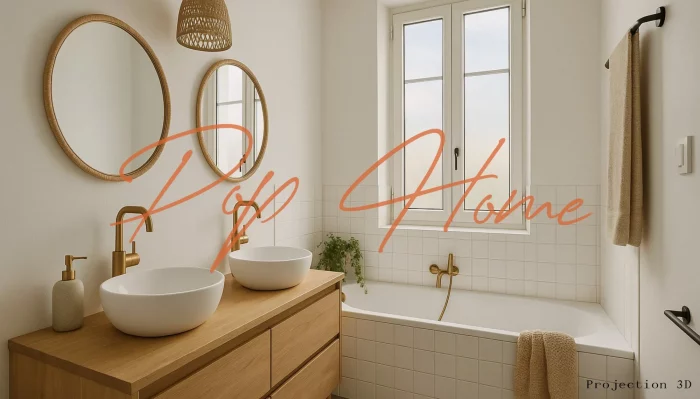 Appartement à vendre à Biarritz Bibi Beaurivage, 4 pièces, 80 m2, projection d'une salle de bain